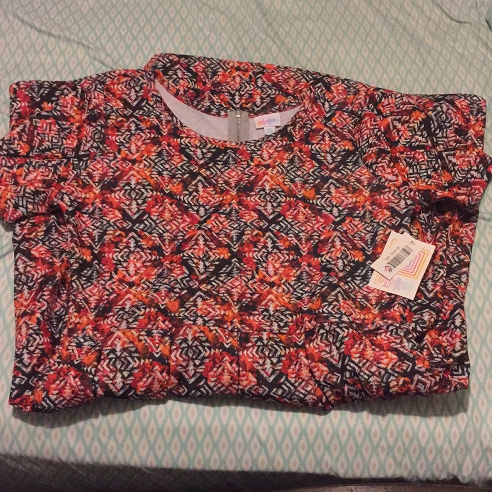 Lularoe 2x Amelia dress fall colors